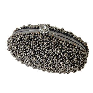 Pewter Silver Clutch Evening Purse Elegant Red Carpet Clutch Purse Weddings
